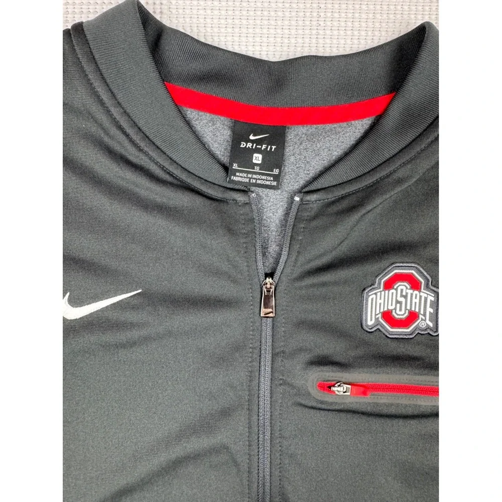 Nike Ohio State Buckeyes Dri-FIT Quarter Zip Pullover Mens XL Charcoal Grey NWT